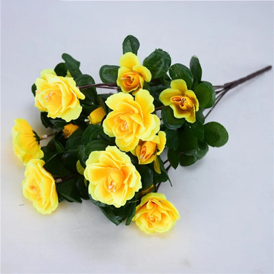 21 galva Mākslīgie acāliju ziedi Viltus ziedu pušķi Simulācija Rododendri Guļamistabas kāzu galdi Mājas dārza dekorēšana