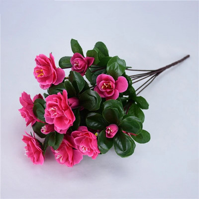 21 galva Mākslīgie acāliju ziedi Viltus ziedu pušķi Simulācija Rododendri Guļamistabas kāzu galdi Mājas dārza dekorēšana