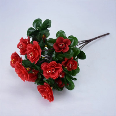 21 galva Mākslīgie acāliju ziedi Viltus ziedu pušķi Simulācija Rododendri Guļamistabas kāzu galdi Mājas dārza dekorēšana