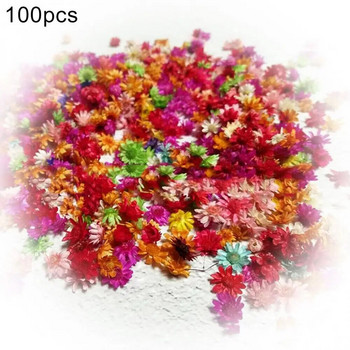 Направи си сам декорация от изкуствени цветя 100 бр. Глава от изсушени цветя Многоцветна глава за корона Сватбен гирлянд Ръчно изработен скрапбукинг занаят