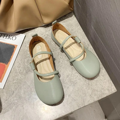 Čista ručno izrađena koža za glavu, udobne mekane kožne cipele u nacionalnom stilu, mekane potplate, ženske ravne cipele s kopčom