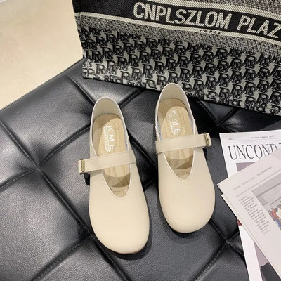 Čista ručno izrađena koža za glavu, udobne mekane kožne cipele u nacionalnom stilu, mekane potplate, ženske ravne cipele s kopčom