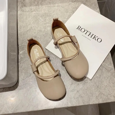 Čista ručno izrađena koža za glavu, udobne mekane kožne cipele u nacionalnom stilu, mekane potplate, ženske ravne cipele s kopčom