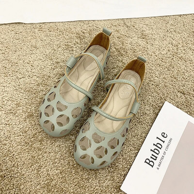 Čista ručno izrađena koža za glavu, udobne mekane kožne cipele u nacionalnom stilu, mekane potplate, ženske ravne cipele s kopčom