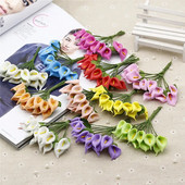 12PCS Mini pjena Calla Ručno izrađeni buket umjetnog cvijeća Vjenčane dekoracije DIY vijenac Poklon kutija Scrapbooking Rukotvorine Lažno cvijeće