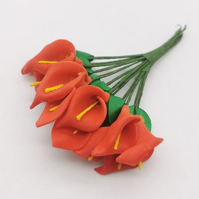 12PCS Mini pjena Calla Ručno izrađeni buket umjetnog cvijeća Vjenčane dekoracije DIY vijenac Poklon kutija Scrapbooking Rukotvorine Lažno cvijeće