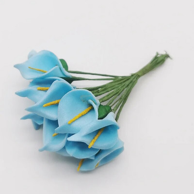 12PCS Mini pjena Calla Ručno izrađeni buket umjetnog cvijeća Vjenčane dekoracije DIY vijenac Poklon kutija Scrapbooking Rukotvorine Lažno cvijeće