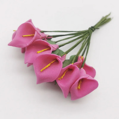 12PCS Mini pjena Calla Ručno izrađeni buket umjetnog cvijeća Vjenčane dekoracije DIY vijenac Poklon kutija Scrapbooking Rukotvorine Lažno cvijeće