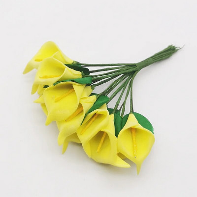 12PCS Mini pjena Calla Ručno izrađeni buket umjetnog cvijeća Vjenčane dekoracije DIY vijenac Poklon kutija Scrapbooking Rukotvorine Lažno cvijeće