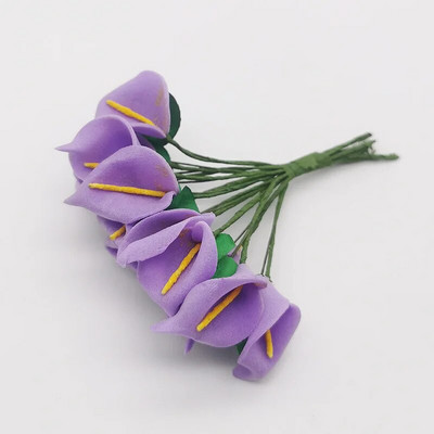 12PCS Mini pjena Calla Ručno izrađeni buket umjetnog cvijeća Vjenčane dekoracije DIY vijenac Poklon kutija Scrapbooking Rukotvorine Lažno cvijeće