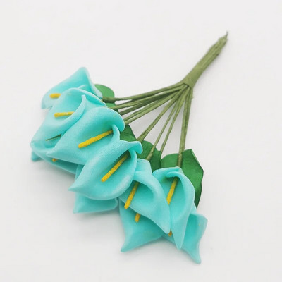 12PCS Mini pjena Calla Ručno izrađeni buket umjetnog cvijeća Vjenčane dekoracije DIY vijenac Poklon kutija Scrapbooking Rukotvorine Lažno cvijeće