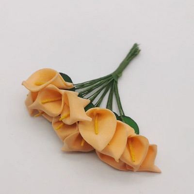 12PCS Mini pjena Calla Ručno izrađeni buket umjetnog cvijeća Vjenčane dekoracije DIY vijenac Poklon kutija Scrapbooking Rukotvorine Lažno cvijeće