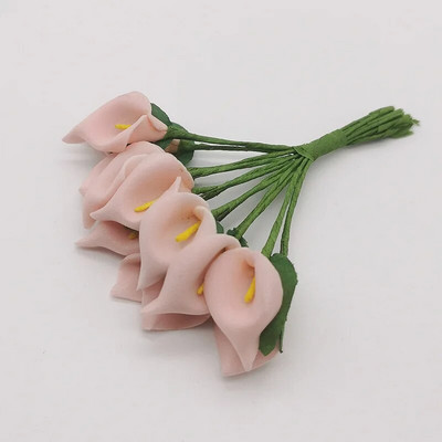 12PCS Mini pjena Calla Ručno izrađeni buket umjetnog cvijeća Vjenčane dekoracije DIY vijenac Poklon kutija Scrapbooking Rukotvorine Lažno cvijeće