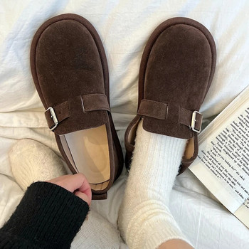 Дамски ретро дамски обувки Birkenstocks за пролетта и есента на 2023 г. с дебело дъно, нови мокасини, плоски нехлъзгащи се с пола, единични обувки с мека подметка