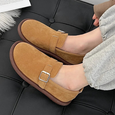 Χοντρό πάτο Birkenstocks γυναικεία ρετρό άνοιξη και φθινόπωρο 2023 νέα loafers flat αντιολισθητικά παπούτσια με μαλακή φούστα μονόποδα