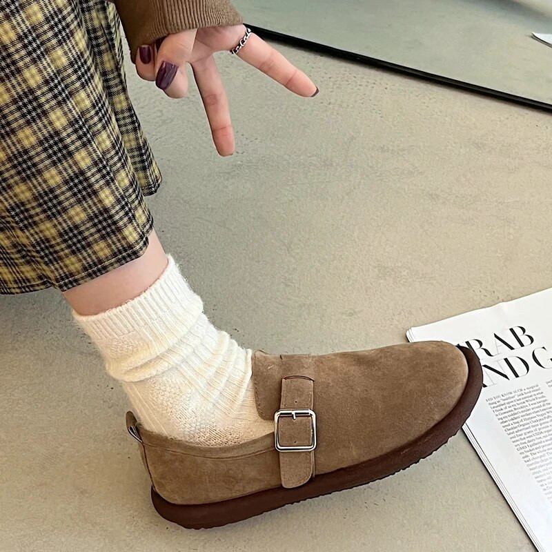 Birkenstocks ženske retro cipele za proljeće i jesen 2023. s debelim dnom, nove ravne neklizajuće cipele sa suknjom, meki potplat