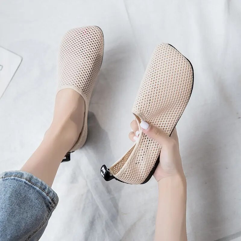 2023. Prozračne mrežaste ravne cipele za trudnice Ženske sportske sandale Medicinske sestre Klompe za hodanje Ljetne cipele za putovanja velika veličina 35-41 bež