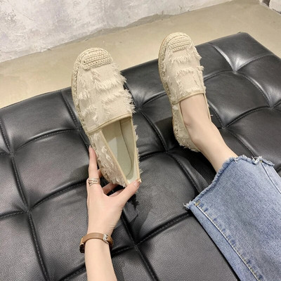 Ženske ravne balerinke Natikače Ležerne ženske platnene cipele Mokasine Prozračne ženske espadrile Obuća za vožnju Zapatos Muje