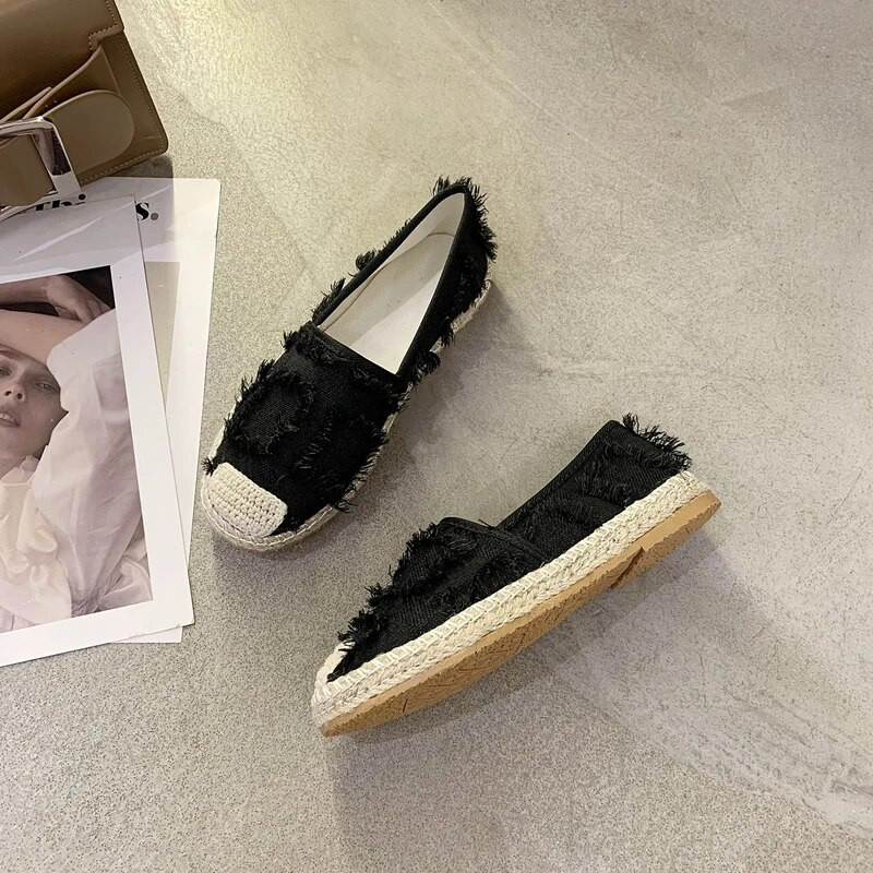 Ženske ravne balerinke Natikače Ležerne ženske platnene cipele Mokasine Prozračne ženske espadrile Obuća za vožnju Zapatos Muje