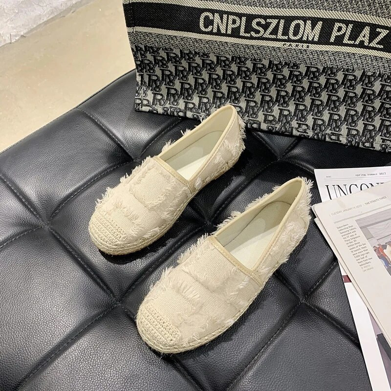 Ženske ravne balerinke Natikače Ležerne ženske platnene cipele Mokasine Prozračne ženske espadrile Obuća za vožnju Zapatos Muje