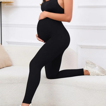 Пролетни и есенни панталони за бременни с висока талия с повдигане на бедрата и опора за оформяне на тялото Регулируеми клинове за бременни по корема
