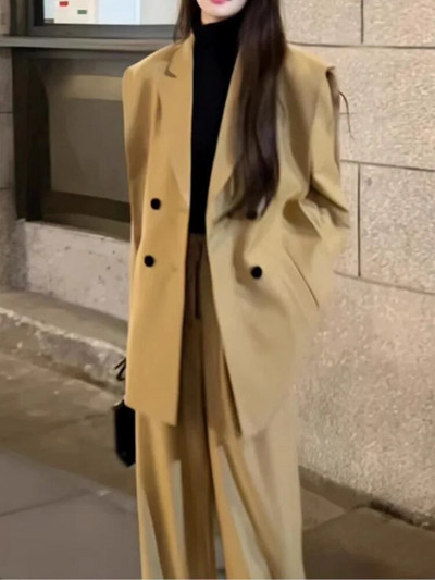 Juhuslikud soliidsed pidulikud naiste professionaalsed bleiserid, ülikonnad, moed Korea püksid ja jakid OL Styles, naiste 2-osaline komplekt