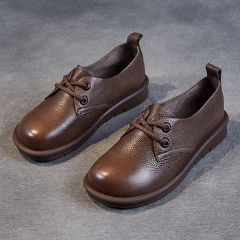 2023 Дамски Оксфордски обувки Пролет/Есен Дамски равни обувки за жени Ежедневни плоски обувки от изкуствена кожа Дамски равни обувки с връзки