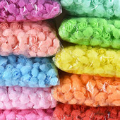 200/100kom 2cm pjenasti medvjed ruža s tilom Mini glava od umjetnog cvijeća za vjenčanje Home Decor DIY božićni vijenac Rukotvorine