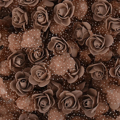 200/100kom 2cm pjenasti medvjed ruža s tilom Mini glava od umjetnog cvijeća za vjenčanje Home Decor DIY božićni vijenac Rukotvorine