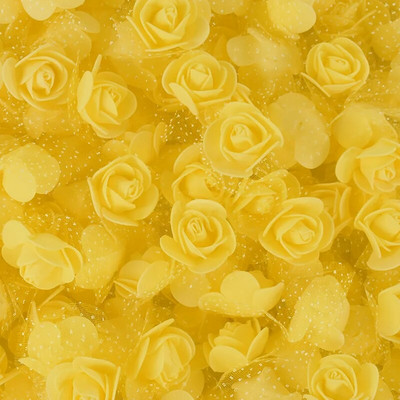 200/100kom 2cm pjenasti medvjed ruža s tilom Mini glava od umjetnog cvijeća za vjenčanje Home Decor DIY božićni vijenac Rukotvorine