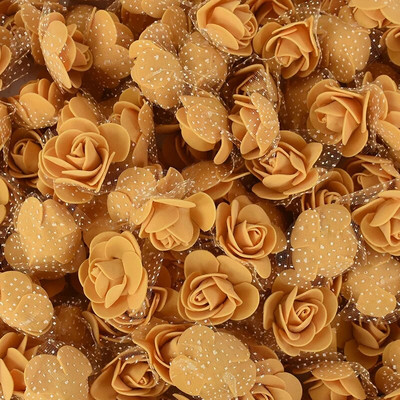 200/100kom 2cm pjenasti medvjed ruža s tilom Mini glava od umjetnog cvijeća za vjenčanje Home Decor DIY božićni vijenac Rukotvorine