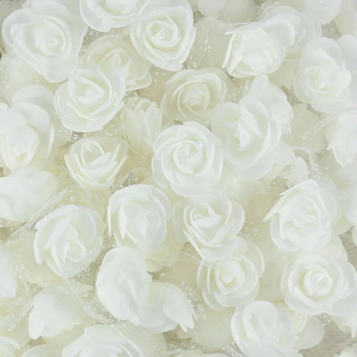 200/100kom 2cm pjenasti medvjed ruža s tilom Mini glava od umjetnog cvijeća za vjenčanje Home Decor DIY božićni vijenac Rukotvorine