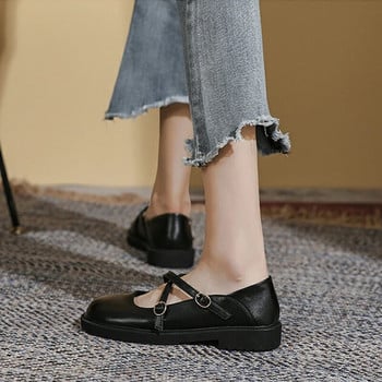Супер меки дамски кожени обувки Нови униформени единични обувки в японски колежански стил Дамски британски плоски дамски обувки Обувки Mary Jane