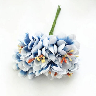 6gab. Mini zīda mākslīgo ziedu pušķis ar gradientu putekšņlapām roku darbs, albums, DIY vainags, kāzu rotājums viltus ziedu rokdarbi