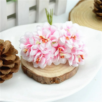 6gab. Mini zīda mākslīgo ziedu pušķis ar gradientu putekšņlapām roku darbs, albums, DIY vainags, kāzu rotājums viltus ziedu rokdarbi