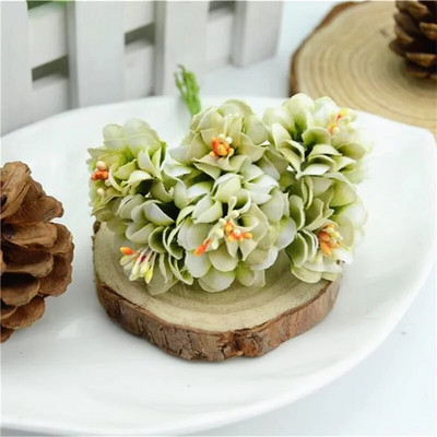 6gab. Mini zīda mākslīgo ziedu pušķis ar gradientu putekšņlapām roku darbs, albums, DIY vainags, kāzu rotājums viltus ziedu rokdarbi