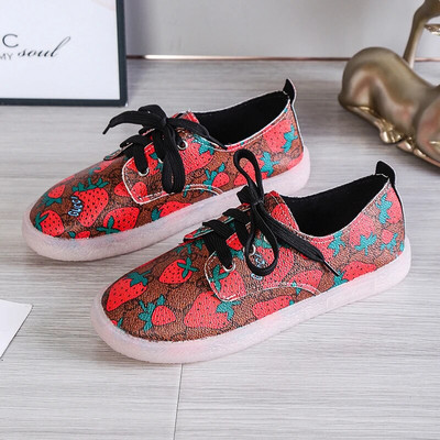 Cipők Női tavaszi és őszi koreai stílusú kerek fej alacsony sarkú lapos csipke kényelmes alkalmi cipő Alkalmi csipke kényelmes
