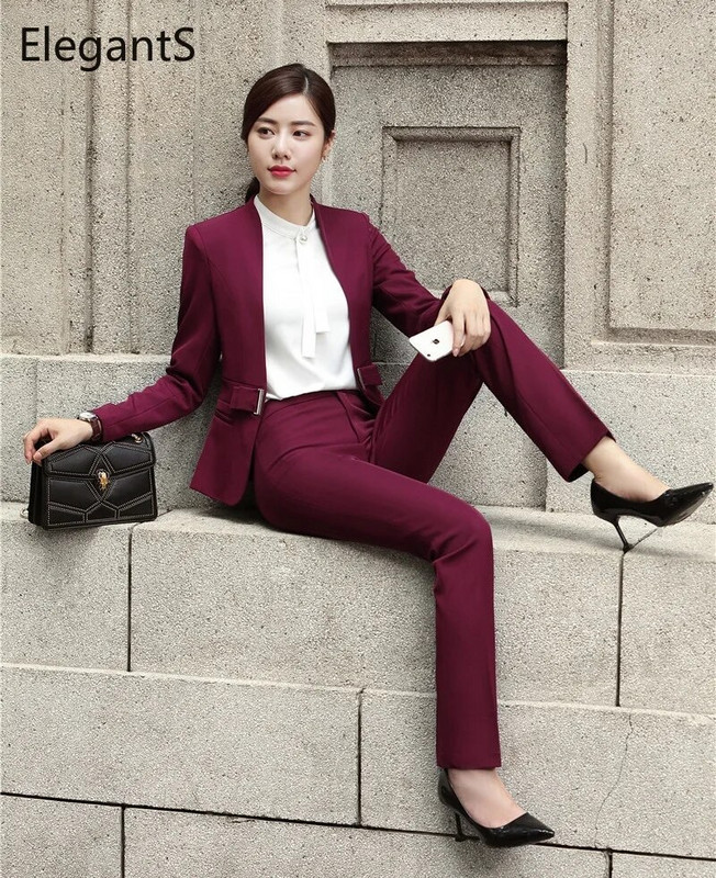 Modna odjeća za 2023. Uredske dame Poslovna radna odjeća Uniforme Odijela Ženska 2-dijelna sakoa Kompleti Svečana odijela s hlačama Ženska odjeća