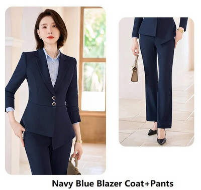 Visokokvalitetna tkanina Svečana ženska poslovna odijela Feminino sakoi s hlačama i jaknama Kaput Profesionalni sakoi Kompleti hlača