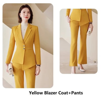 Visokokvalitetna tkanina Svečana ženska poslovna odijela Feminino sakoi s hlačama i jaknama Kaput Profesionalni sakoi Kompleti hlača