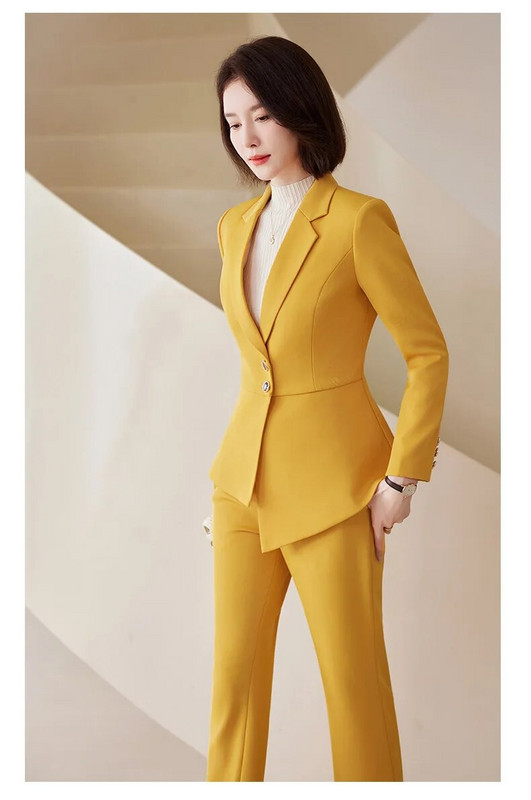 Visokokvalitetna tkanina Svečana ženska poslovna odijela Feminino sakoi s hlačama i jaknama Kaput Profesionalni sakoi Kompleti hlača