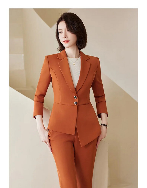 Visokokvalitetna tkanina Svečana ženska poslovna odijela Feminino sakoi s hlačama i jaknama Kaput Profesionalni sakoi Kompleti hlača