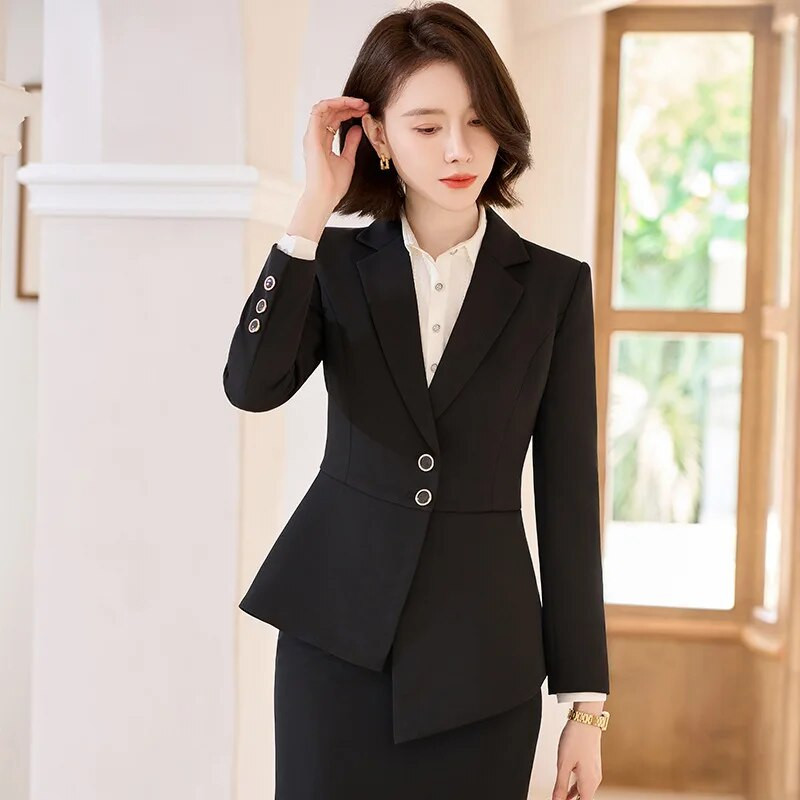 Visokokvalitetna tkanina Svečana ženska poslovna odijela Feminino sakoi s hlačama i jaknama Kaput Profesionalni sakoi Kompleti hlača