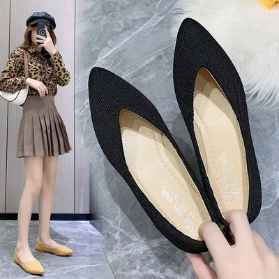 Nova modna univerzalna ženska obuća za 2022. Jednobojne ženske cipele temperamenta ravnog dna, šiljati prsti, jednostavne ženske cipele