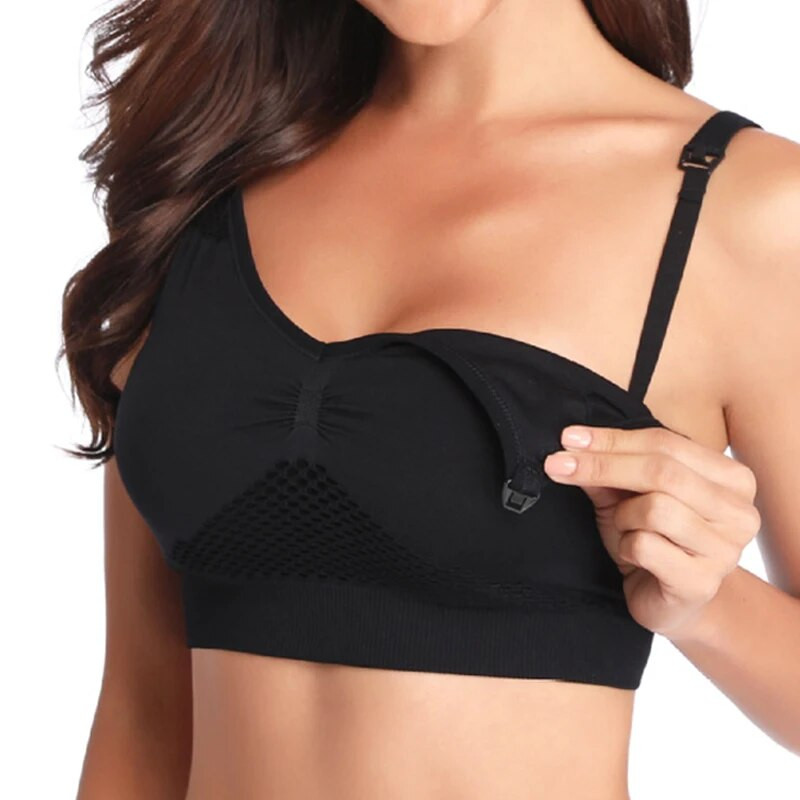 Mrežasti grudnjak za dojenje, prozračna visoka elastičnost, bez čeličnog prstena, donje rublje za trudnice, prednja kopča, odjeća za trudnice