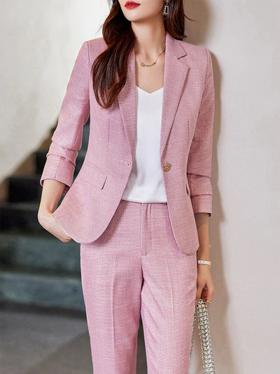 Fotvotee Uredska ženska svečana odijela s hlačama za žene 2023., nova korejska moda, ležerna jakna, jakna, komplet od 2 komada