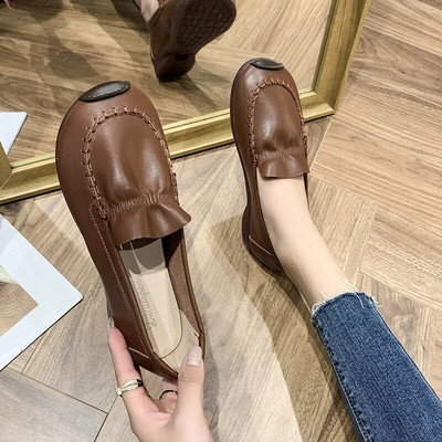 2023-as mokaszin cipők alkalmi női tornacipők, női őszi alacsony sarkú cipők puha, kerek orrú, lapos, kényelmes őszi nagymama nyári ruha