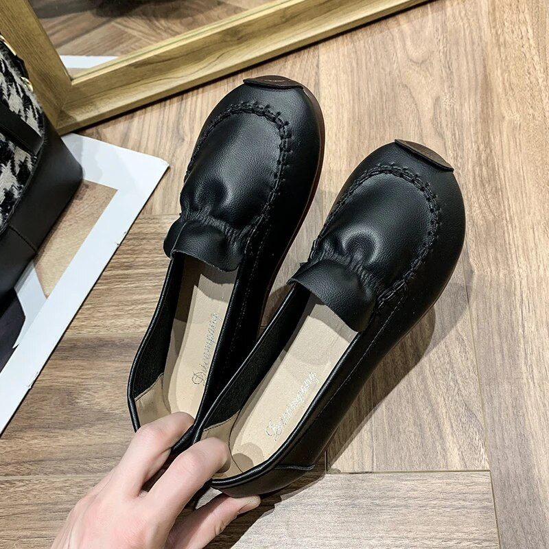 2023-as mokaszin cipők alkalmi női tornacipők, női őszi alacsony sarkú cipők puha, kerek orrú, lapos, kényelmes őszi nagymama nyári ruha