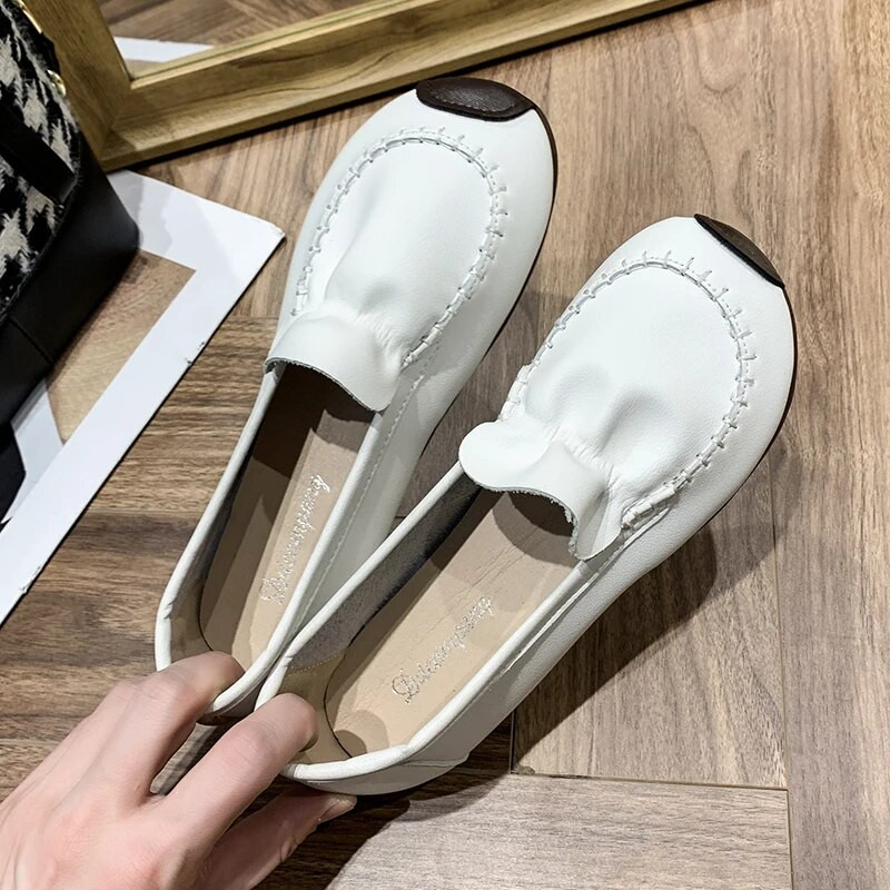 2023-as mokaszin cipők alkalmi női tornacipők, női őszi alacsony sarkú cipők puha, kerek orrú, lapos, kényelmes őszi nagymama nyári ruha