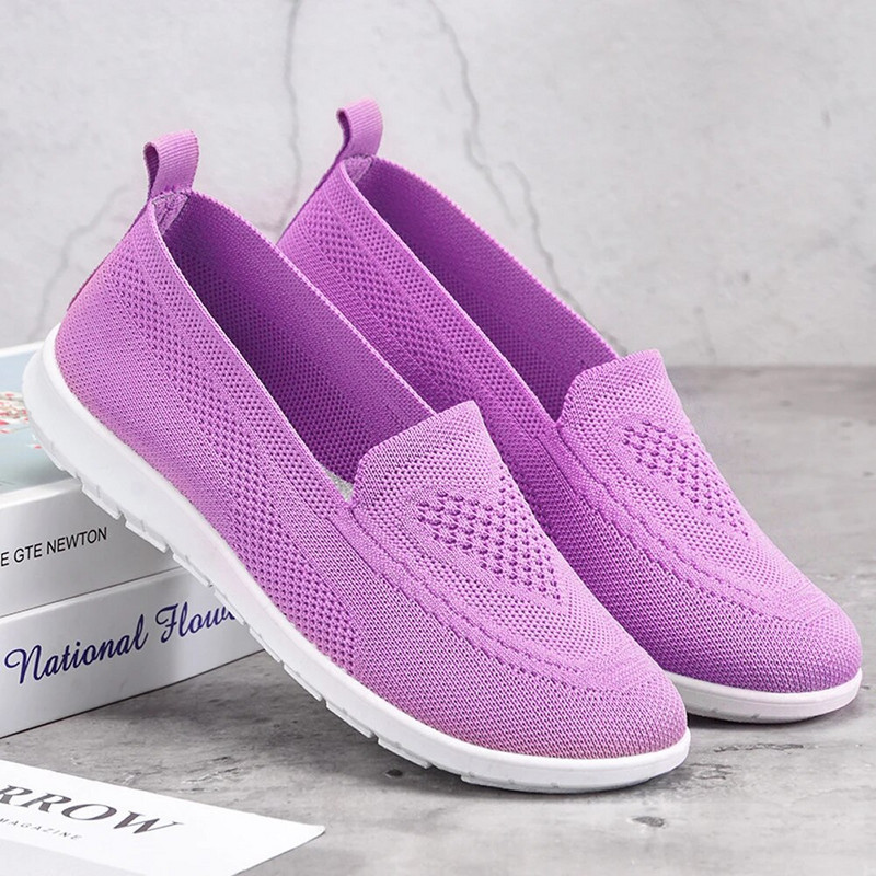 Platnene cipele, ženske ljetne prozračne majčinske cipele s plitkim ustima, izdubljene cipele od tkane mreže, ravne jednostruke cipele koje se ne kližu